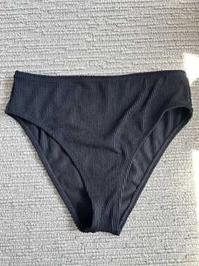 next Black High-Waist Textured Bikini Bottoms